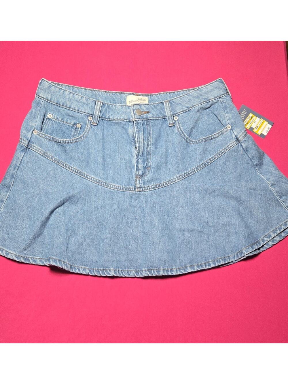 Universal Thread Women’s Light Denim A‑Line Skirt Size 14 Casual Summer Style Br